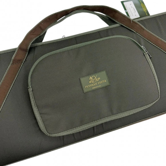 Кейс оружейный Русская охота 90см (ткань, поролон) хаки / коричневый