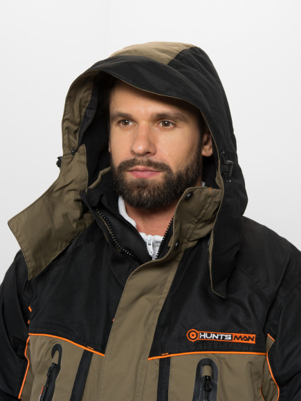 Костюм зимний Huntsman Siberia LUX ткань Breathable цвет хаки/черный Костюм зимний Huntsman Siberia LUX ткань Breathable цвет хаки/черный