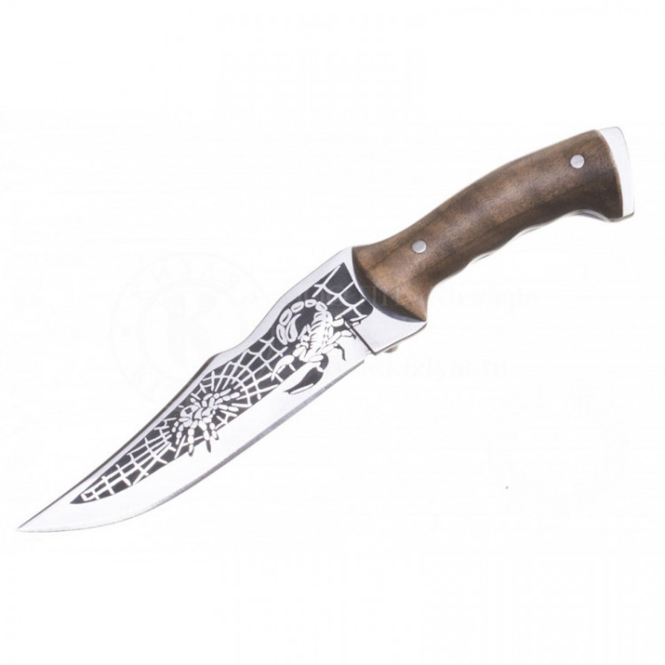 Нож Скорпион сувенирный из стали AUS-8 рукоять кавказский орех