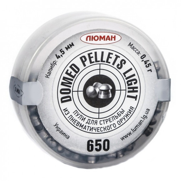 Пуля для пневматики Люман Domed Pellets Light 4,5мм 0,45г Пуля для пневматики Люман Domed Pellets Light 4,5мм 0,45г