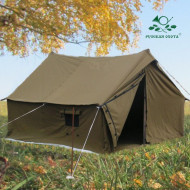 Палатка Русская охота, двухскатная, 100% хлопок, с карманом для дымохода, 3-местная