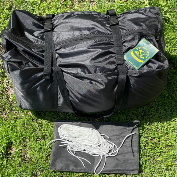 Палатка Русская охота, двухскатная, 100% хлопок, с карманом для дымохода, 3-местная