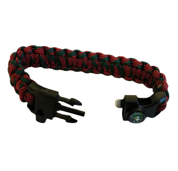 Браслет из паракорда 26х2 см (свисток, огниво, паракорд, компас) Следопыт PF-PD-04