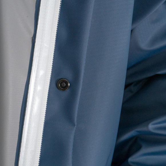 Дождевик Komfi Extreme двухслойный, молния, резинки на рукавах (ПВХ / синий+серебр), 300мкм Дождевик Komfi Extreme двухслойный, молния, резинки на рукавах (ПВХ / синий+серебр), 300мкм