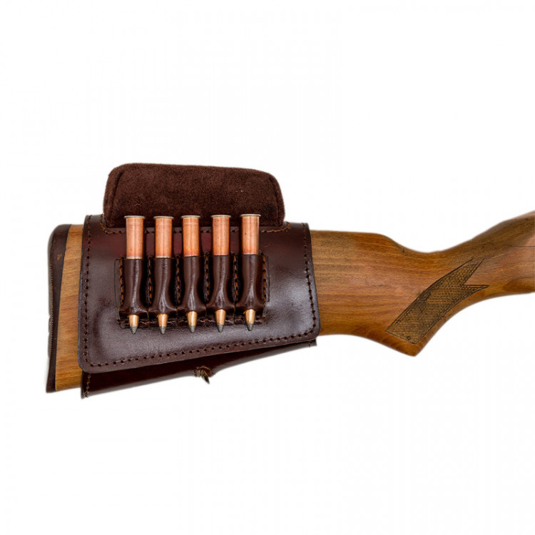 Патронташ Holster на приклад 5 патронов СНО (для нарезного оружия) кожа (190730035)