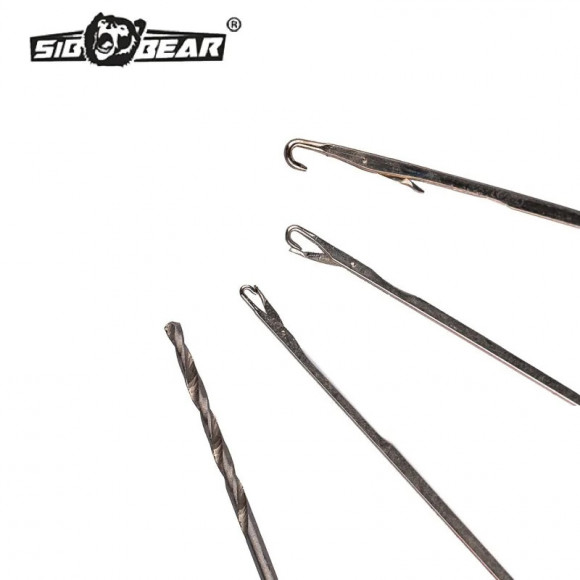 Набор инструментов: ножницы, 3 иглы, сверло, затягиватель узла SibBear Набор инструментов: ножницы, 3 иглы, сверло, затягиватель узла SibBear