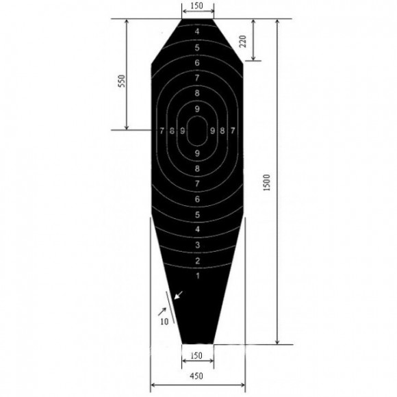 Мишень №8 Ростовая (из 2-х частей) 50х150