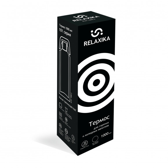 Термос 1 литр Relaxika 101 + стикерпак "Красоты России" R101.1000.2 черный Термос 1 литр Relaxika 101 + стикерпак "Красоты России" R101.1000.2 черный