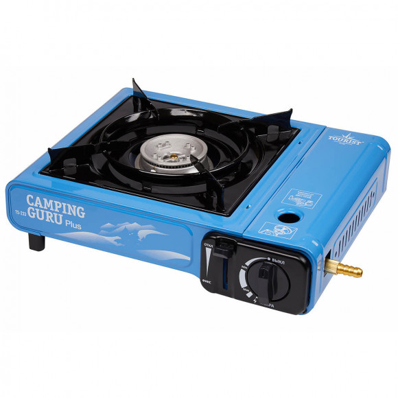Плита настольная газовая Tourist CAMPING GURU PLUS TS-233 c переходником