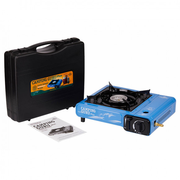 Плита настольная газовая Tourist CAMPING GURU PLUS TS-233 c переходником Плита настольная газовая Tourist CAMPING GURU PLUS TS-233 c переходником