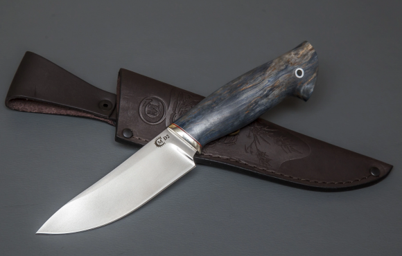 Нож ИП Семин Кайман из стали D2 рукоять литье мельхиор карельская береза Нож ИП Семин Кайман из стали D2 рукоять литье мельхиор карельская береза