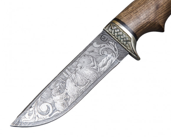 Нож ИП Семин Егерь из дамасской стали рукоять ореховый кап Нож ИП Семин Егерь из дамасской стали рукоять ореховый кап
