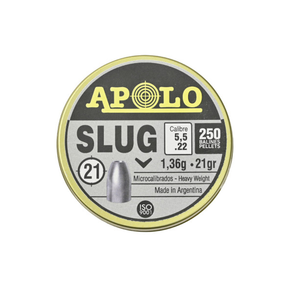 Пули пневматические Apolo Slug 5.5мм, 1.36гр, 250шт Пули пневматические Apolo Slug 5.5мм, 1.36гр, 250шт