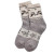 Носки из 100% шерсти производства Монголия "Снежинки и олени" цвет Серый