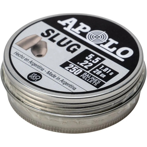 Пули пневматические Apolo Slug 5.5мм, 1.81гр, 250шт 