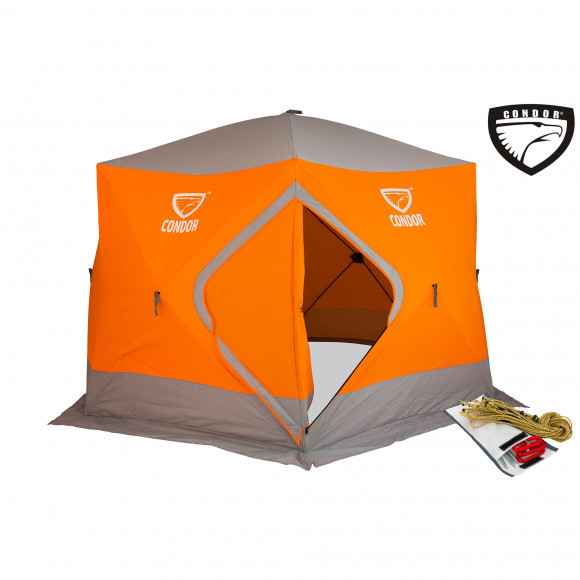 Палатка Куб CONDOR зимняя утепленная 6 сторон размер 3,6 х 3,2 х 2,2  оранжевый Палатка Куб CONDOR зимняя утепленная 6 сторон размер 3,6 х 3,2 х 2,2  оранжевый