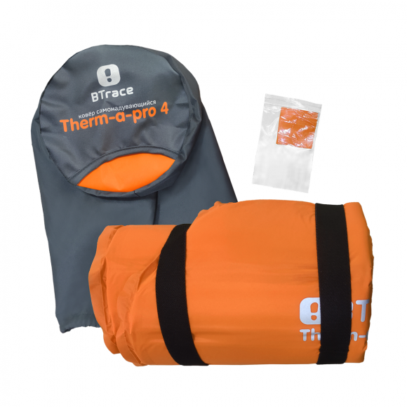 Коврик самонадувающийся  BTrace THERM-A-PRO 4  М0226  183х55х4см оранжевый