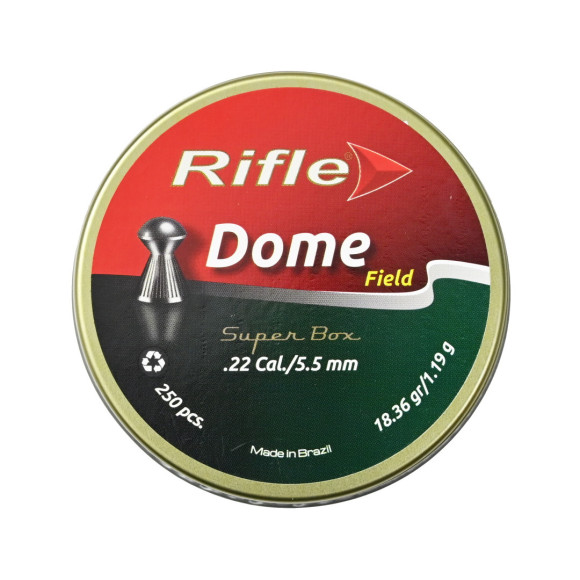 Пули для пневматики 5,5мм 1,19г RIFLE Field Series Dome 250шт Пули для пневматики 5,5мм 1,19г RIFLE Field Series Dome 250шт