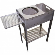 Мангал разборный со столиком и подставкой под казан, сталь 2мм. (Тонар) Мангал разборный со столиком и подставкой под казан, сталь 2мм. (Тонар)