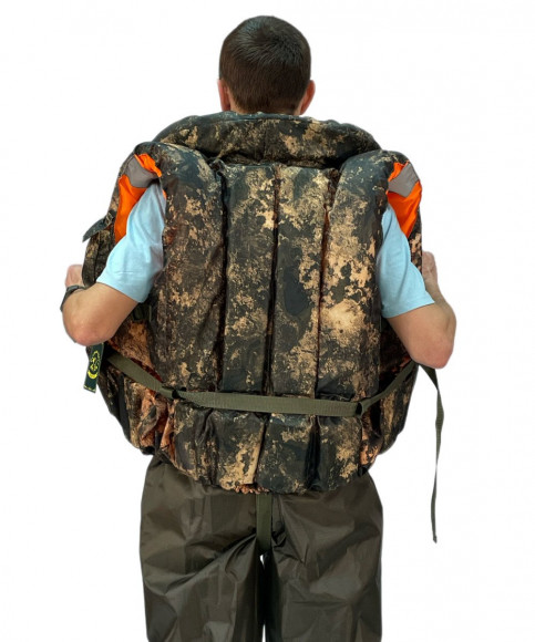 Страховочный жилет Русская охота Квин с подголовником, камуфляж