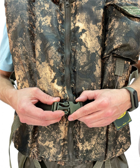 Страховочный жилет Русская охота Квин с подголовником, камуфляж
