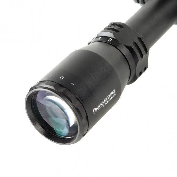 Прицел Veber 3-9x40 AOE RG (25.4 мм., Mil-Dot, подсветка, кольца) пневматика до 20Дж.