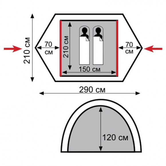 Палатка Tramp Nishe 2 V2 (TRT-53)