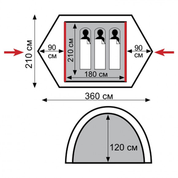 Палатка Tramp Nishe 3 V2 (TRT-54) Палатка Tramp Nishe 3 V2 (TRT-54)