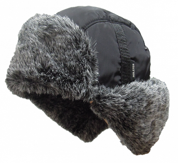 Шапка-ушанка Holster из курточной ткани с меховой опушкой цвет Черный Шапка-ушанка Holster из курточной ткани с меховой опушкой цвет Черный