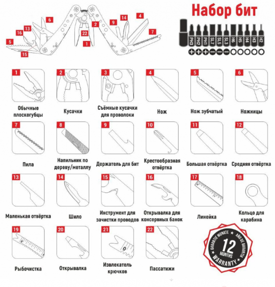 Инструмент многофункциональный Ganzo G201 Инструмент многофункциональный Ganzo G201