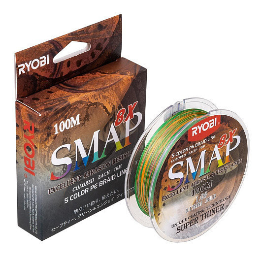 Шнур плетеный Ryobi Smap PE 8X Multicolor 100м