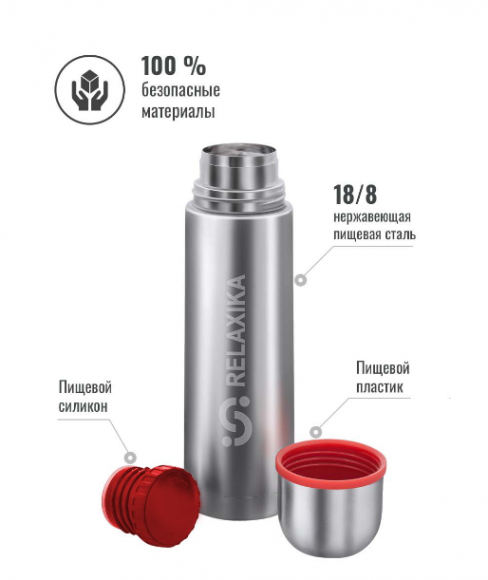 Термос Relaxika 101 на 0,75 литра стальной Термос Relaxika 101 на 0,75 литра стальной