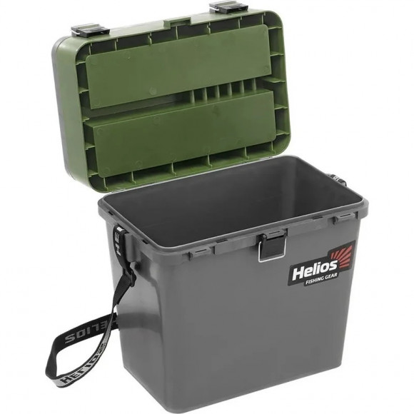 Ящик рыбака зимн Helios серый / хаки HS-IB-19-GH
