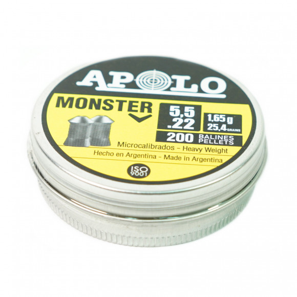 Пули для пневматики 5,5 мм Apolo Monster 1,65 г 200 штук