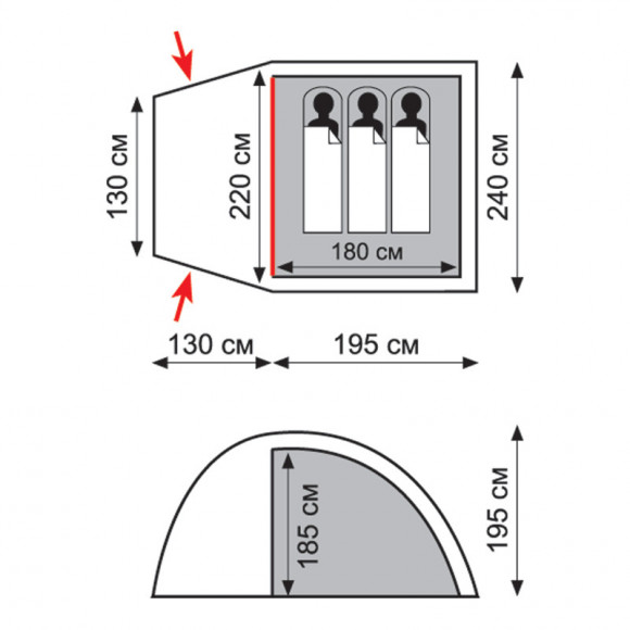 Кемпинговая палатка Tramp BELL 3 V2 (TRT-80) Кемпинговая палатка Tramp BELL 3 V2 (TRT-80)