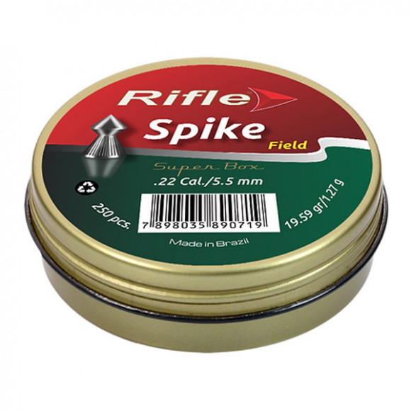 Пули для пневматики 5,5мм 1,27г Rifle Field Series Spike 250 штук Пули для пневматики 5,5мм 1,27г Rifle Field Series Spike 250 штук