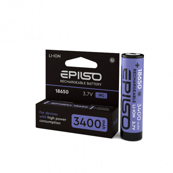 Аккумулятор Epilso 18650 3400mAh с защитой