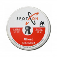 Пули для пневматики 6,35мм, 2,07г SPOTON Ghost 150 штук
