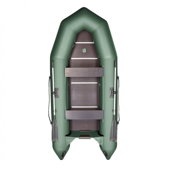Лодка надувная гребная под мотор Тонар Капитан Т330 (киль+пол) цвет Зеленый