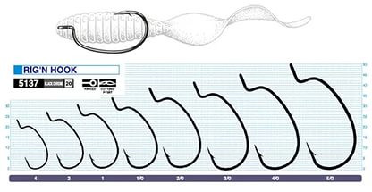Крючок Owner Rig'N Hook 5137, все размеры Крючок Owner Rig'N Hook 5137, все размеры