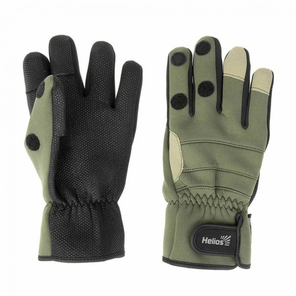 Перчатки Helios FISHER рыбацкие из неопрена цвет хаки