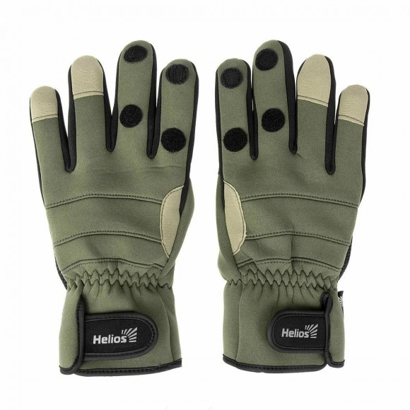 Перчатки Helios FISHER рыбацкие из неопрена цвет хаки