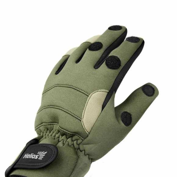 Перчатки Helios FISHER рыбацкие из неопрена цвет хаки
