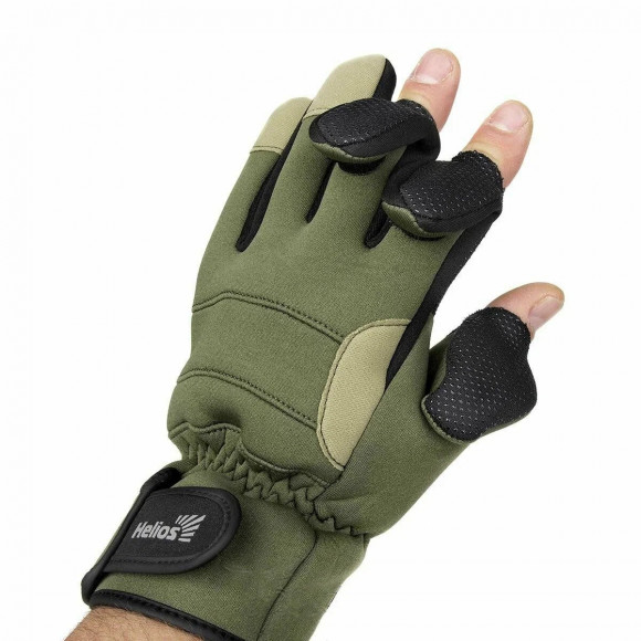 Перчатки Helios FISHER рыбацкие из неопрена цвет хаки