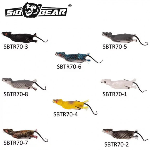 Мышь оснащённая SibBear Temptaion Rat незацепляйка 70мм 15г Мышь оснащённая SibBear Temptaion Rat незацепляйка 70мм 15г