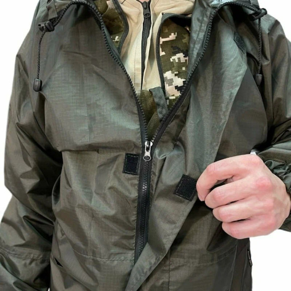 Костюм Русская охота ветровлагозащитный (ВВЗ) хаки (PU4000) Костюм Русская охота ветровлагозащитный (ВВЗ) хаки (PU4000)