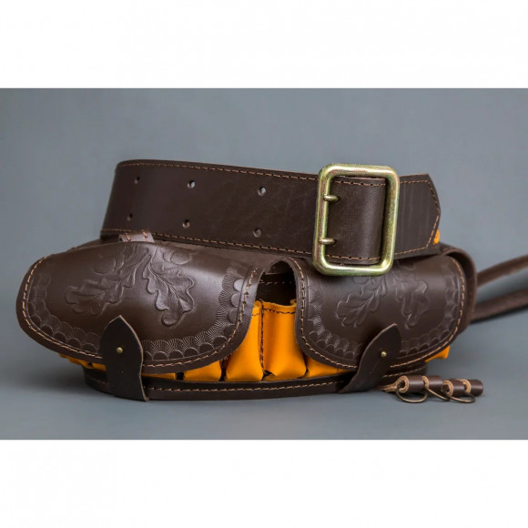 Патронташ ИП Семин №26а (12к, 24 патрона, закрытый, кожа, доп. ремень, утятница) Патронташ ИП Семин №26а (12к, 24 патрона, закрытый, кожа, доп. ремень, утятница)