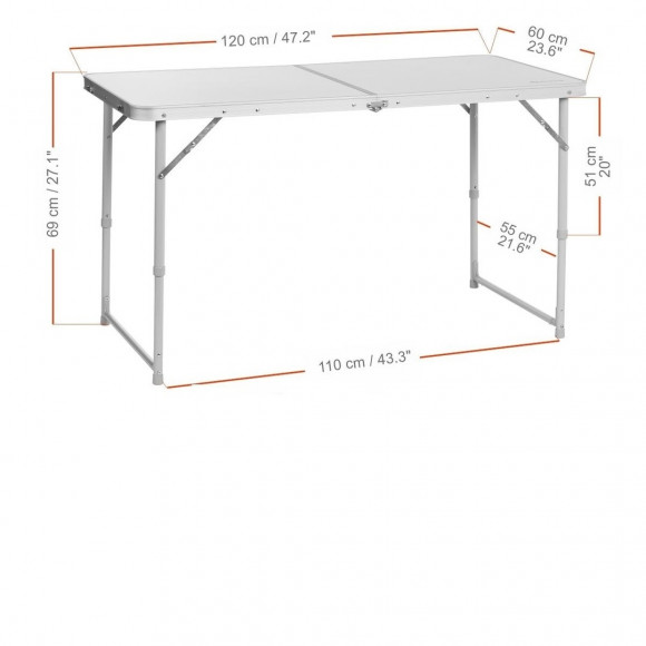 Стол складной Hellios T-21407/1 120х60х70см (Тонар) Стол складной Hellios T-21407/1 120х60х70см (Тонар)
