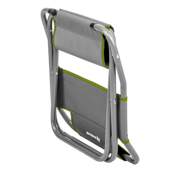 Стульчик туристический со спинкой СР-400.22с Nisus (Тонар) серо-зеленый