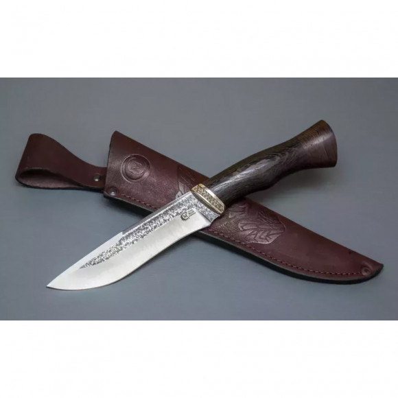 Нож ИП Семин Беркут сталь 95х18 со следами ковки рукоять литье мельхиор Венге Нож ИП Семин Беркут сталь 95х18 со следами ковки рукоять литье мельхиор Венге